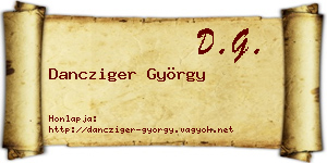 Dancziger György névjegykártya